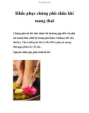 Khắc phục chứng phù chân khi mang thai