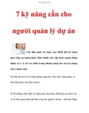 7 kỹ năng cần cho người quản lý dự án