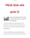 Mệnh lệnh nhà quản lý