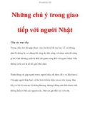 Những chú ý trong giao tiếp với người Nhật