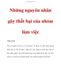 Những nguyên nhân gây thất bại của nhóm làm việc