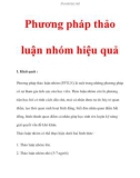 Phương pháp thảo luận nhóm hiệu quả