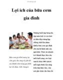 Lợi ích của bữa cơm gia đình