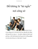 Để không là 'kẻ ngốc' nơi công sở