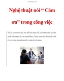 Nghệ thuật nói ' Cám ơn' trong công việc