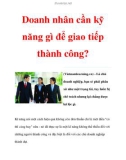 Doanh nhân cần kỹ năng gì để giao tiếp thành công?