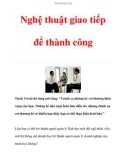 Nghệ thuật giao tiếp để thành công