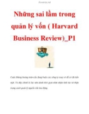 Những sai lầm trong quản lý vốn ( Harvard Business Review)_P1