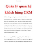 Quản lý quan hệ khách hàng CRM