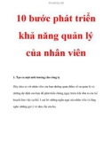 10 bước phát triển khả năng quản lý của nhân viên