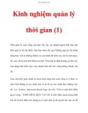 Kinh nghiệm quản lý thời gian (1)