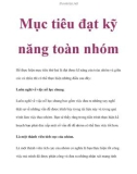 Mục tiêu đạt kỹ năng toàn nhóm