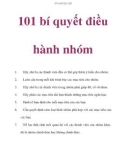 101 bí quyết điều hành nhóm