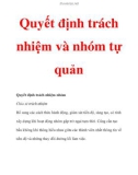 Quyết định trách nhiệm và nhóm tự quản