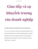 Giao tiếp và sự khuyếch trương của doanh nghiệp