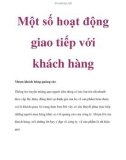 Một số hoạt động giao tiếp với khách hàng