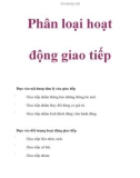 Phân loại hoạt động giao tiếp