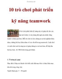 10 trò chơi phát triển kỹ năng teamwork