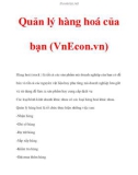 Quản lý hàng hoá của bạn