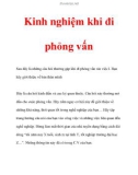 Kinh nghiệm khi đi phỏng vấn