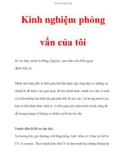 Kinh nghiệm phỏng vấn của tôi