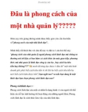 Đâu là phong cách của một nhà quản lý?????