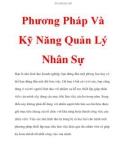 Phương pháp và kỹ năng quản lý nhân sự