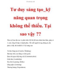 Tư duy sáng tạo_kỹ năng quan trọng không thể thiếu