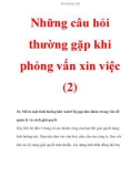 Những câu hỏi thường gặp khi phỏng vấn xin việc (2)