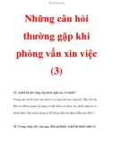 Những câu hỏi thường gặp khi phỏng vấn xin việc (3)