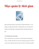 Các mẹo quản lý thời gian