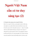 Người Việt Nam cần có tư duy sáng tạo (2)