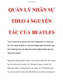 QUẢN LÝ NHÂN SỰ THEO 4 NGUYÊN TẮC CỦA BEATLES