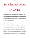 TỰ NÂNG KỸ NĂNG QUẢN LÝ