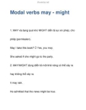 Modal verbs may - might