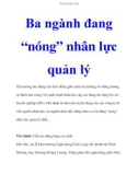 Ba ngành đang 'nóng' nhân lực quản lý