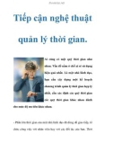 Tiếp cận nghệ thuật quản lý thời gian