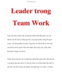 Leader trong Team Work