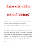 Làm việc nhóm có khó không?