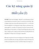 Các kỹ năng quản lý thiết yếu (2)