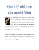 Kỹ năng: Quản lý nhân sự của người Nhật