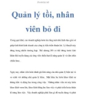 Quản lý tồi, nhân viên bỏ đi