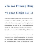 Văn hoá Phương Đông và quản lí hiện đại (1)