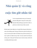 Nhà quản lý và công cuộc tìm giữ nhân tài