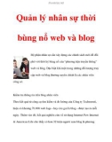 Quản lý nhân sự thời bùng nổ web và blog