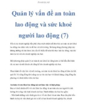 Quản lý vấn đề an toàn lao động và sức khoẻ người lao động (7)