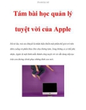 Tám bài học quản lý tuyệt vời của Apple