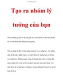 Tạo ra nhóm lý tưởng của bạn