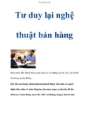 Tư duy lại nghệ thuật bán hàng