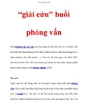 'giải cứu' buổi phỏng vấn